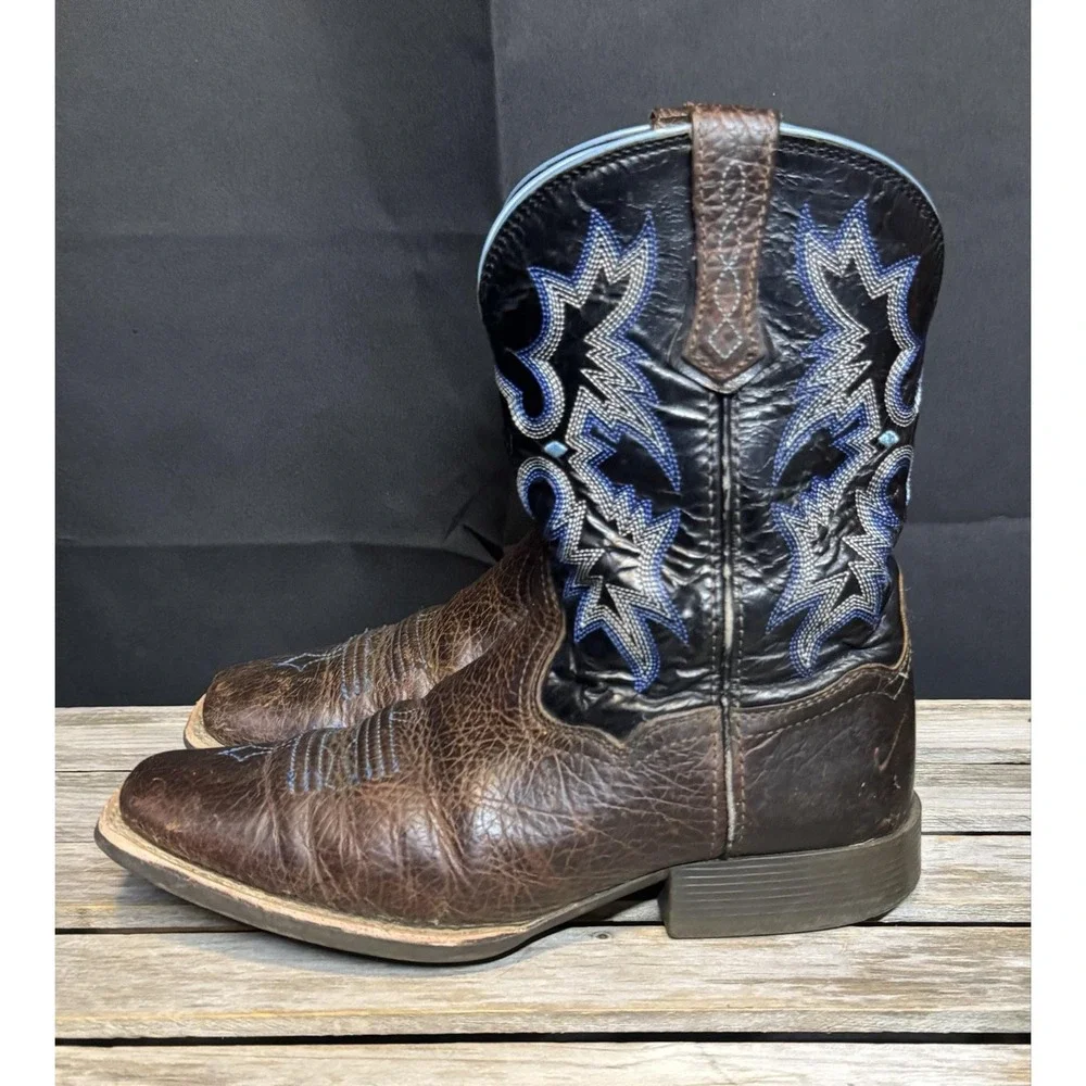 Ariat Mens Youth Brown Leather Western Mid Calf Square Toe Boots 10012794
